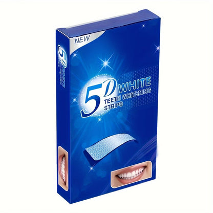 5D White Teeth Whitening Strips packaging box side angle view
