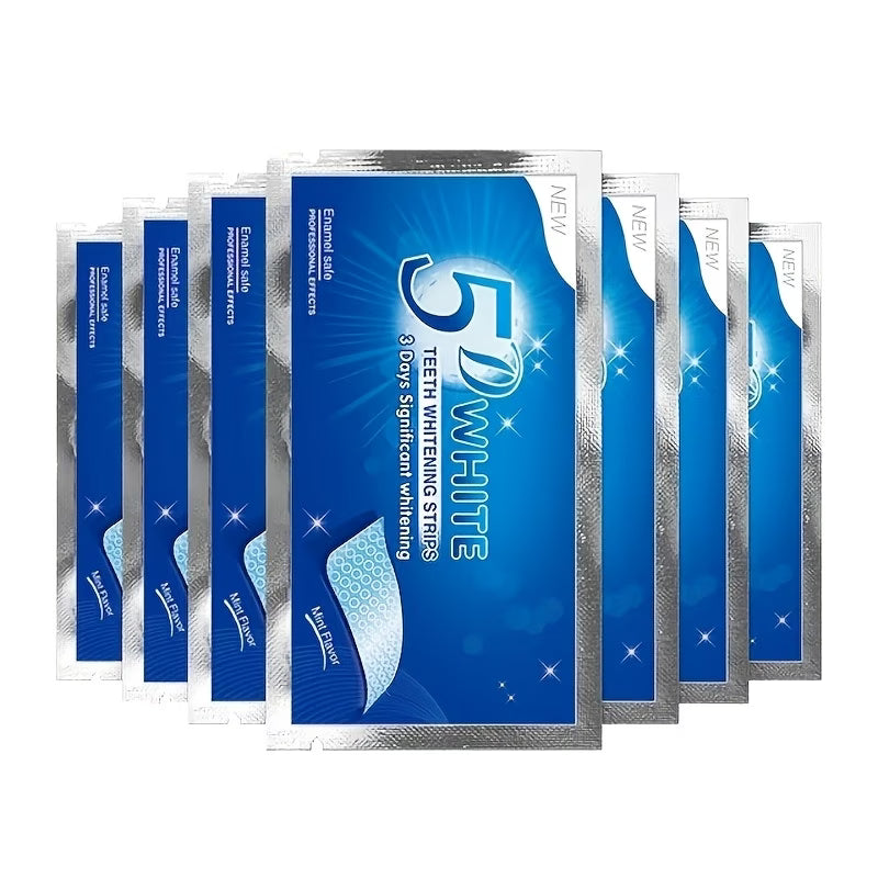 5D White Teeth Whitening Strips enamel-safe individual packets - 3 days significant whitening