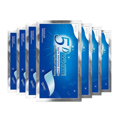 5D White Teeth Whitening Strips enamel-safe individual packets - 3 days significant whitening